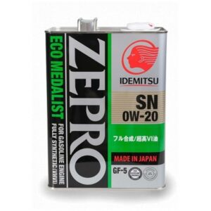 IDEMITSU Zepro Eco Medalist 0W-20 SN/GF-5, 4 L